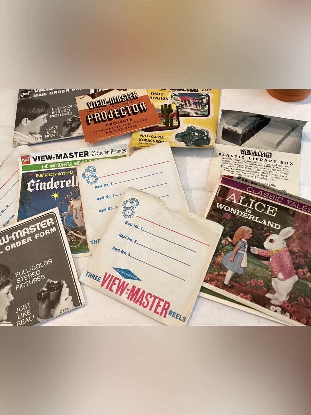 Vtg. Variety of Sawyers Viewmaster Cinderella, Alice in Wonderland,